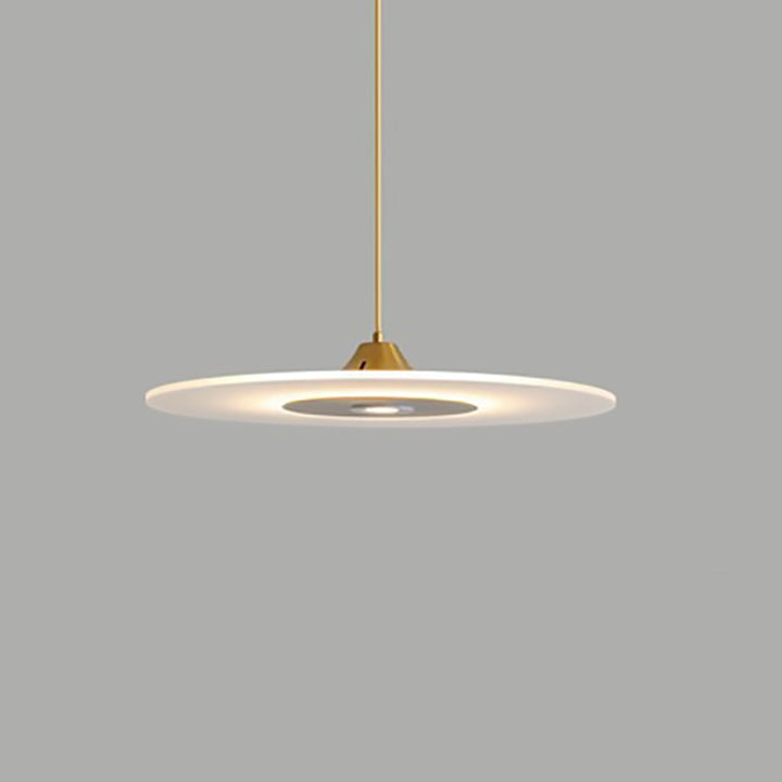 Suspension LED en forme de disque rond nordique contemporain en acrylique et fer pour salle à manger 