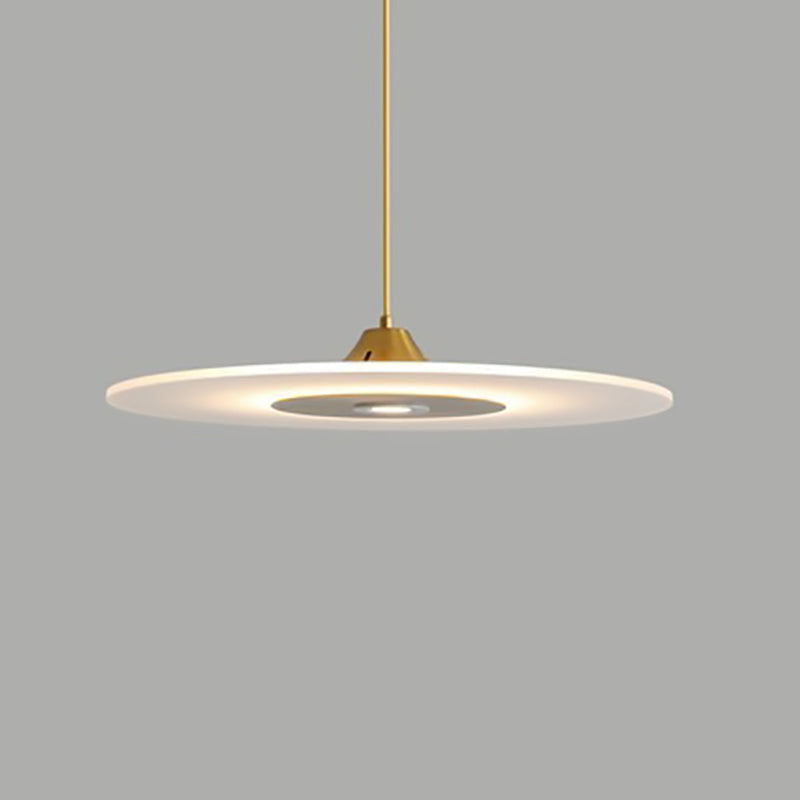 Zeitgenössische nordische runde UFO-Scheibe aus Acryl in Eisenform LED Pendelleuchte für Esszimmer 