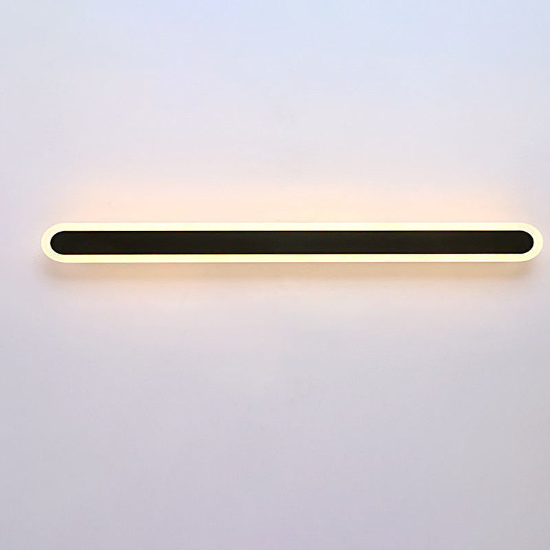 Moderne Minimalistische Lange Ovale Streifen Acryl Lampenschirm Eisen LED Wandleuchte Für Wohnzimmer 