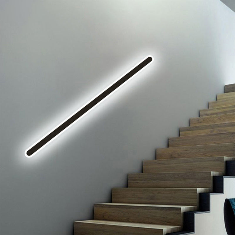 Moderne Minimalistische Lange Ovale Streifen Acryl Lampenschirm Eisen LED Wandleuchte Für Wohnzimmer 