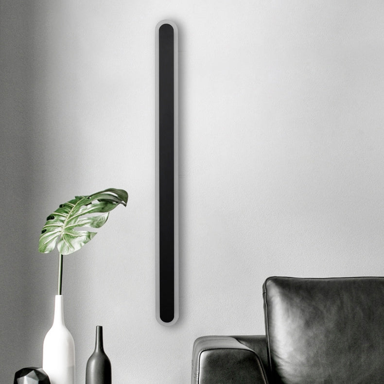 Moderne Minimalistische Lange Ovale Streifen Acryl Lampenschirm Eisen LED Wandleuchte Für Wohnzimmer 
