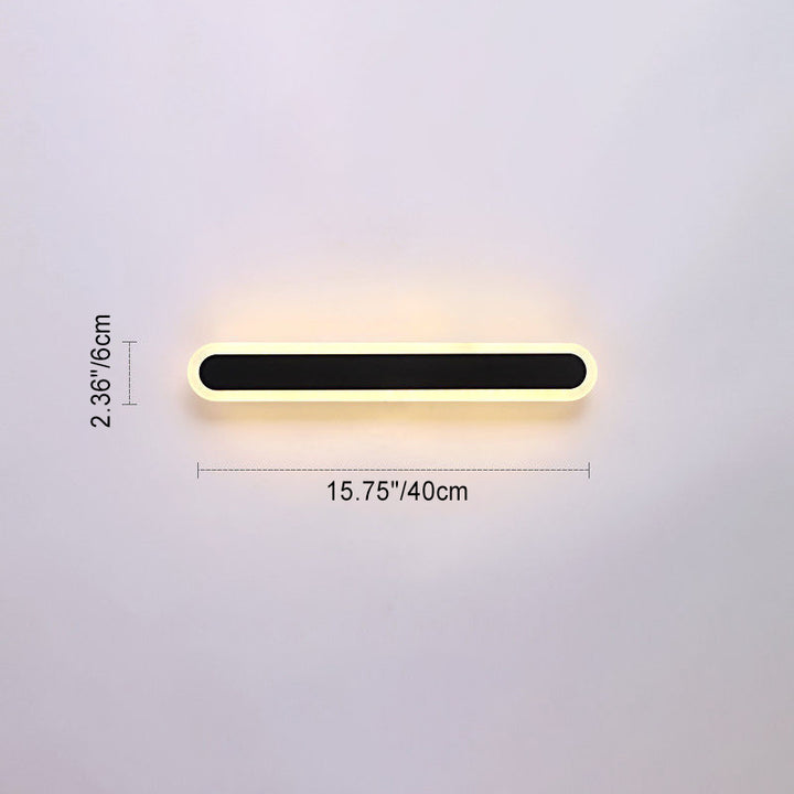 Moderne Minimalistische Lange Ovale Streifen Acryl Lampenschirm Eisen LED Wandleuchte Für Wohnzimmer 