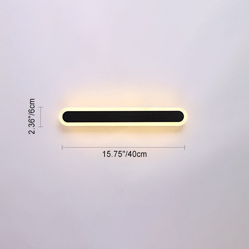 Moderne Minimalistische Lange Ovale Streifen Acryl Lampenschirm Eisen LED Wandleuchte Für Wohnzimmer 