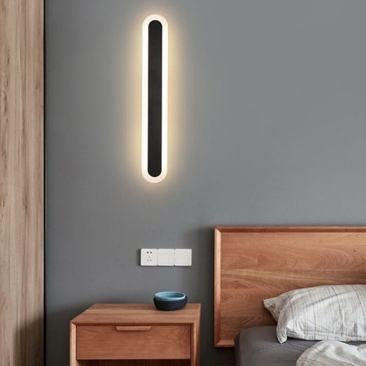 Moderne Minimalistische Lange Ovale Streifen Acryl Lampenschirm Eisen LED Wandleuchte Für Wohnzimmer 