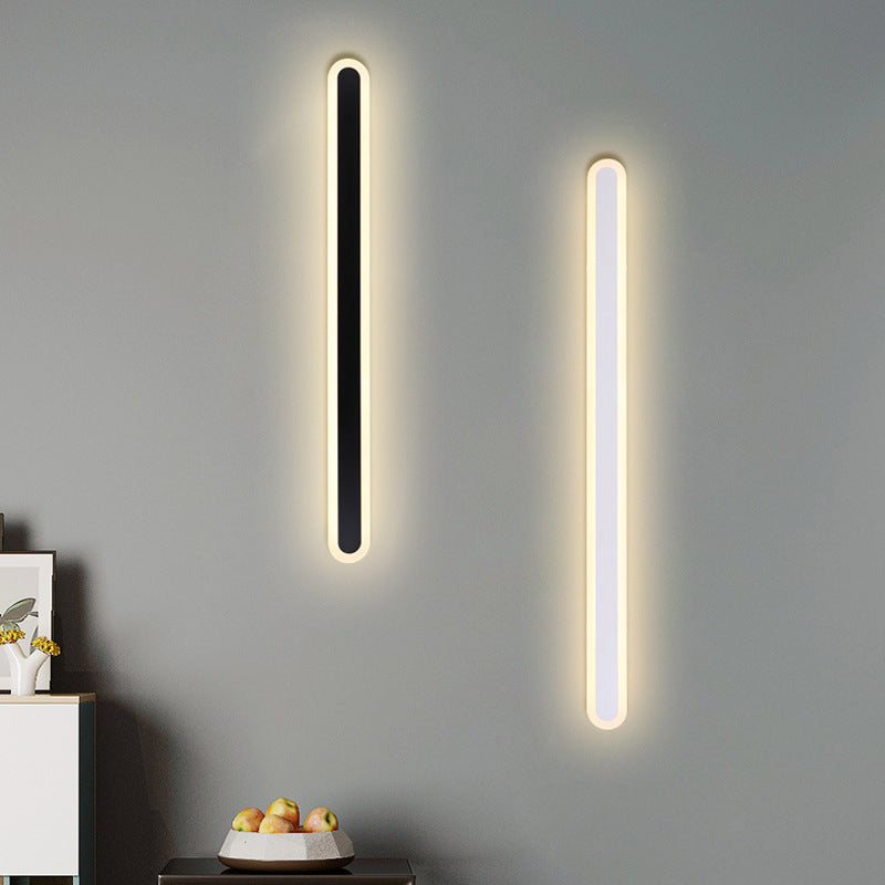 Moderne Minimalistische Lange Ovale Streifen Acryl Lampenschirm Eisen LED Wandleuchte Für Wohnzimmer 