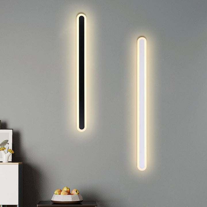 Moderne Minimalistische Lange Ovale Streifen Acryl Lampenschirm Eisen LED Wandleuchte Für Wohnzimmer 