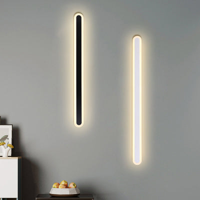Moderne Minimalistische Lange Ovale Streifen Acryl Lampenschirm Eisen LED Wandleuchte Für Wohnzimmer 