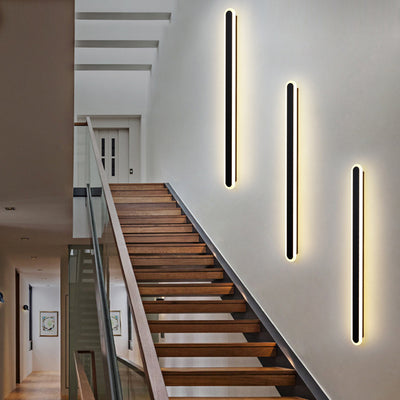 Moderne Minimalistische Lange Ovale Streifen Acryl Lampenschirm Eisen LED Wandleuchte Für Wohnzimmer 