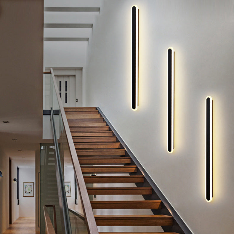 Moderne Minimalistische Lange Ovale Streifen Acryl Lampenschirm Eisen LED Wandleuchte Für Wohnzimmer 