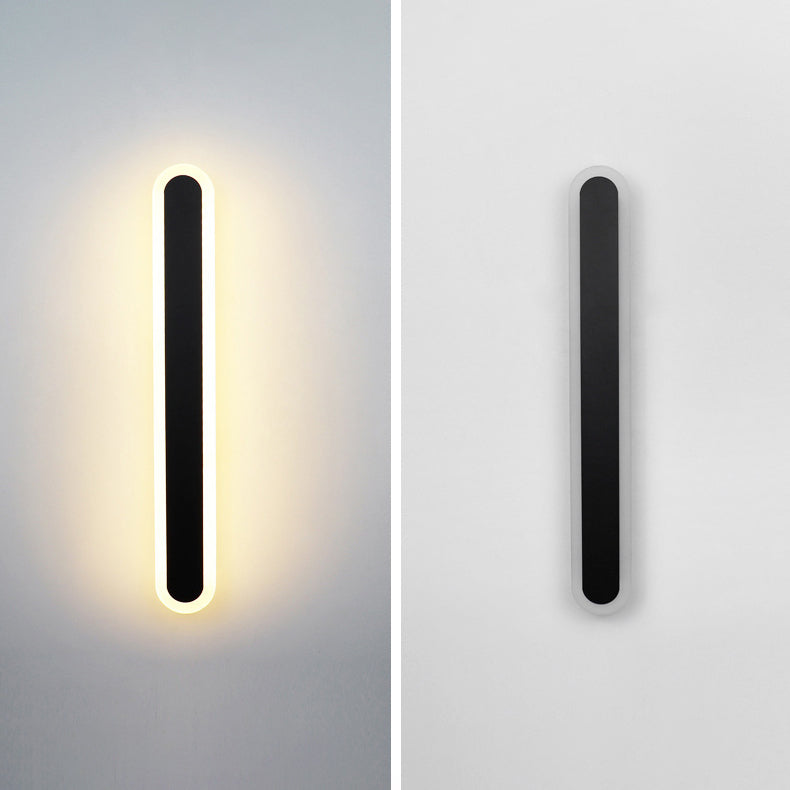 Moderne Minimalistische Lange Ovale Streifen Acryl Lampenschirm Eisen LED Wandleuchte Für Wohnzimmer 