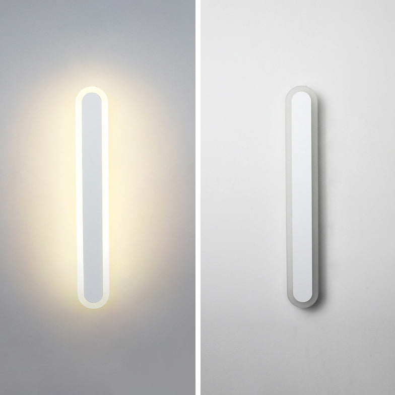 Moderne Minimalistische Lange Ovale Streifen Acryl Lampenschirm Eisen LED Wandleuchte Für Wohnzimmer 