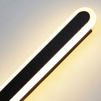 Moderne Minimalistische Lange Ovale Streifen Acryl Lampenschirm Eisen LED Wandleuchte Für Wohnzimmer 