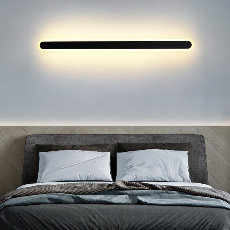 Moderne Minimalistische Lange Ovale Streifen Acryl Lampenschirm Eisen LED Wandleuchte Für Wohnzimmer 