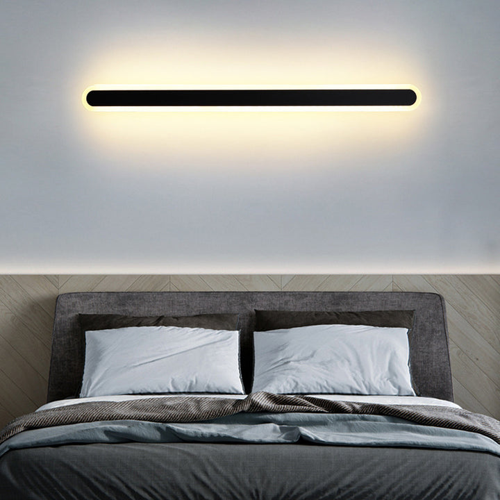 Moderne Minimalistische Lange Ovale Streifen Acryl Lampenschirm Eisen LED Wandleuchte Für Wohnzimmer 