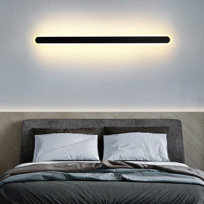 Moderne Minimalistische Lange Ovale Streifen Acryl Lampenschirm Eisen LED Wandleuchte Für Wohnzimmer 