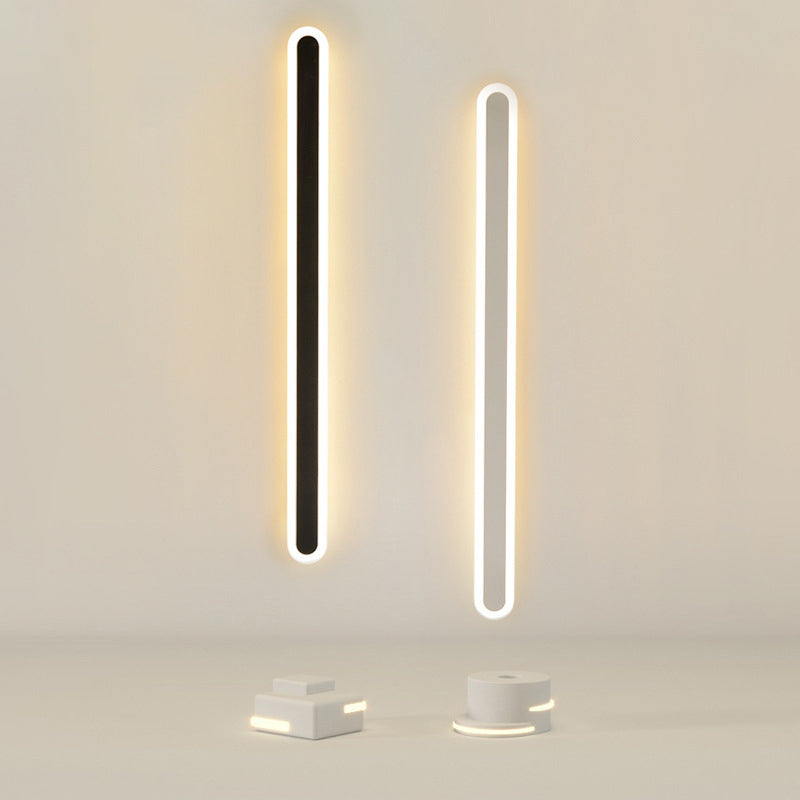 Moderne Minimalistische Lange Ovale Streifen Acryl Lampenschirm Eisen LED Wandleuchte Für Wohnzimmer 