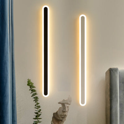 Moderne Minimalistische Lange Ovale Streifen Acryl Lampenschirm Eisen LED Wandleuchte Für Wohnzimmer 