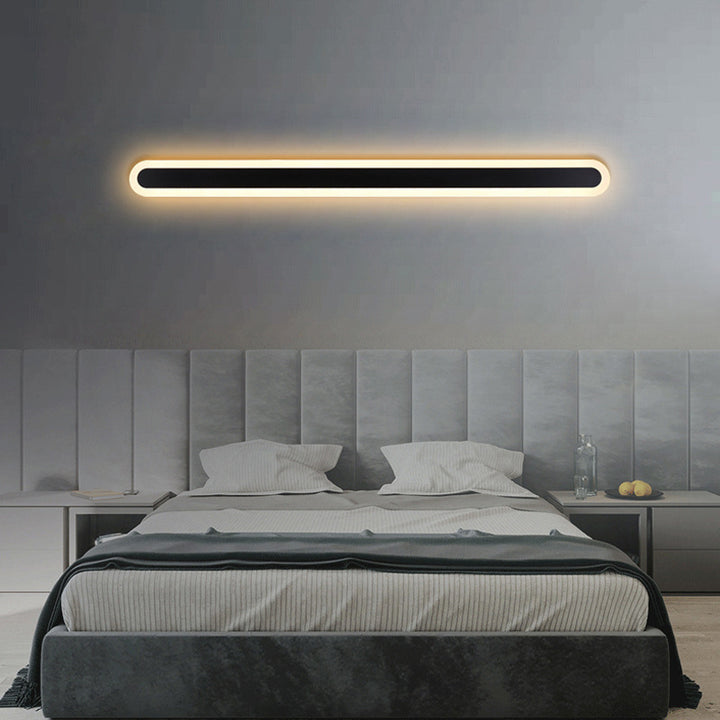 Moderne Minimalistische Lange Ovale Streifen Acryl Lampenschirm Eisen LED Wandleuchte Für Wohnzimmer 