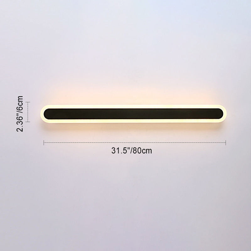 Moderne Minimalistische Lange Ovale Streifen Acryl Lampenschirm Eisen LED Wandleuchte Für Wohnzimmer 