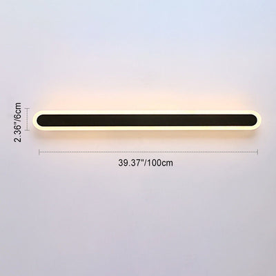 Moderne Minimalistische Lange Ovale Streifen Acryl Lampenschirm Eisen LED Wandleuchte Für Wohnzimmer 