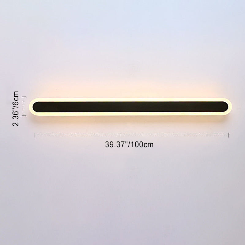 Moderne Minimalistische Lange Ovale Streifen Acryl Lampenschirm Eisen LED Wandleuchte Für Wohnzimmer 