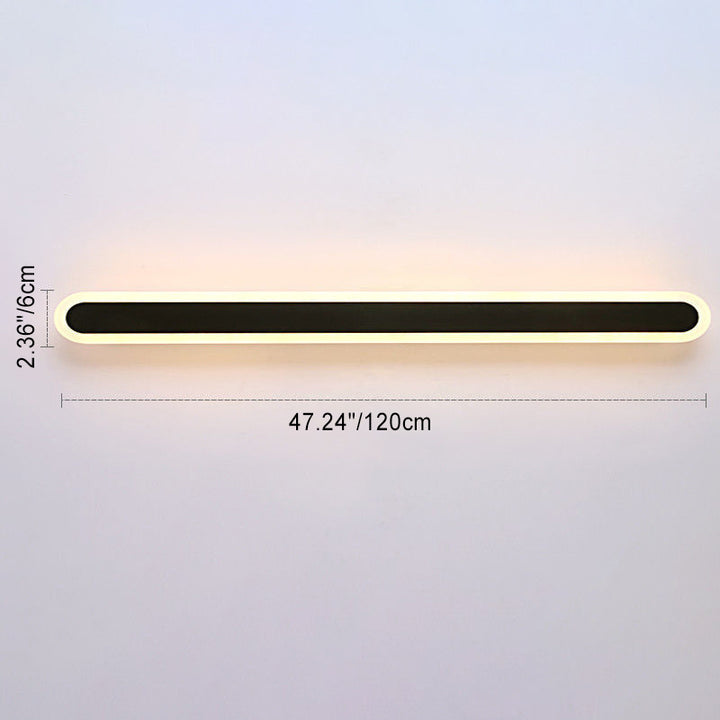 Moderne Minimalistische Lange Ovale Streifen Acryl Lampenschirm Eisen LED Wandleuchte Für Wohnzimmer 