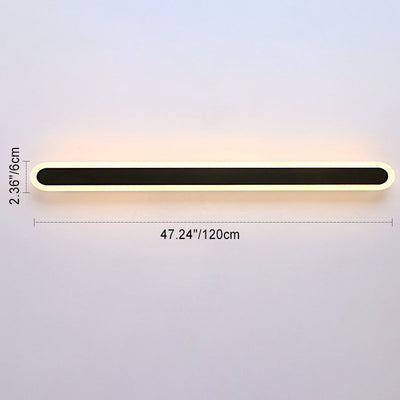 Moderne Minimalistische Lange Ovale Streifen Acryl Lampenschirm Eisen LED Wandleuchte Für Wohnzimmer 