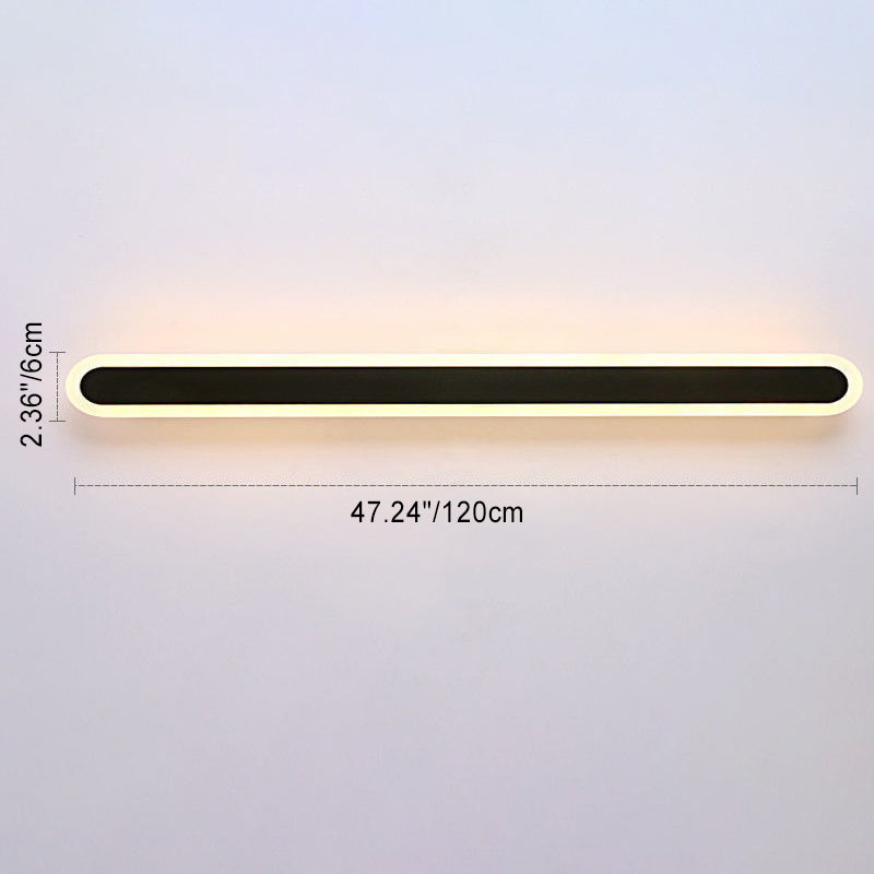 Moderne Minimalistische Lange Ovale Streifen Acryl Lampenschirm Eisen LED Wandleuchte Für Wohnzimmer 