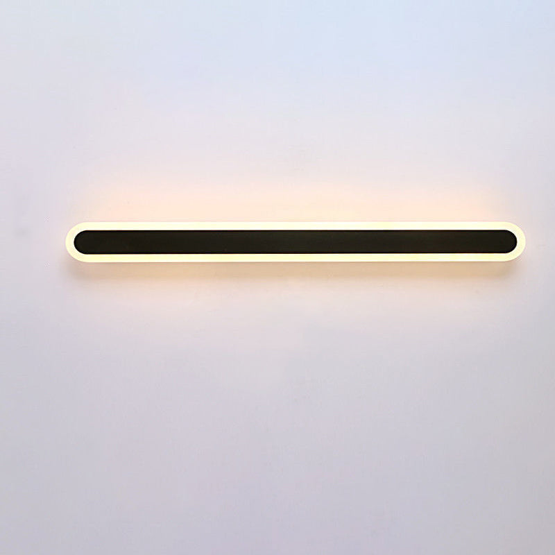 Moderne Minimalistische Lange Ovale Streifen Acryl Lampenschirm Eisen LED Wandleuchte Für Wohnzimmer 