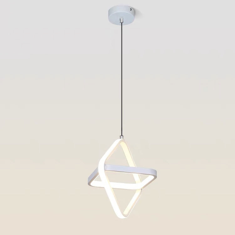Zeitgenössische nordische doppelte runde quadratische Aluminium-Silikon-LED-Pendelleuchte für das Wohnzimmer 