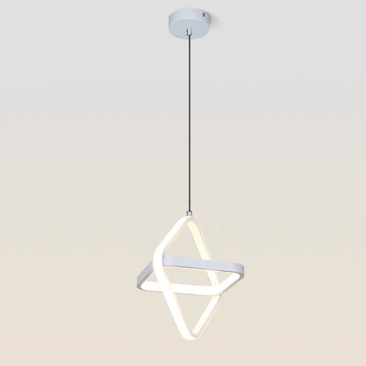 Zeitgenössische nordische doppelte runde quadratische Aluminium-Silikon-LED-Pendelleuchte für das Wohnzimmer 