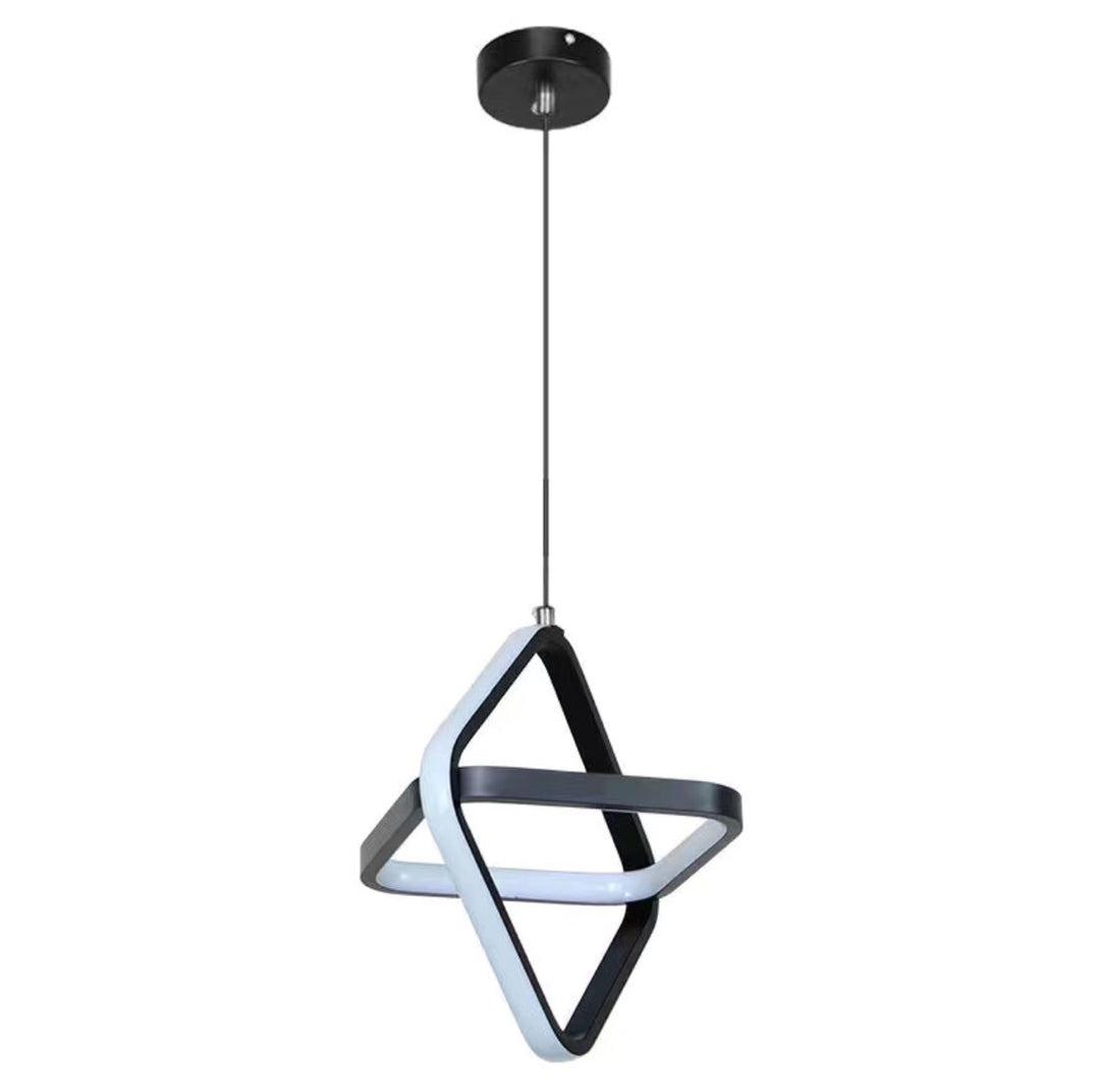 Zeitgenössische nordische doppelte runde quadratische Aluminium-Silikon-LED-Pendelleuchte für das Wohnzimmer 