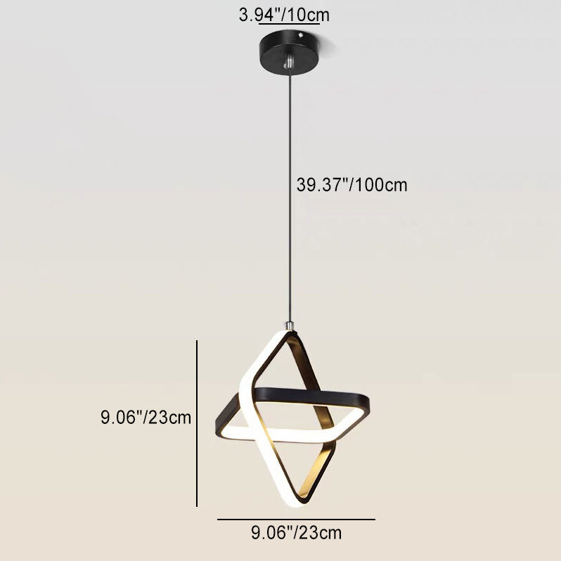 Zeitgenössische nordische doppelte runde quadratische Aluminium-Silikon-LED-Pendelleuchte für das Wohnzimmer 