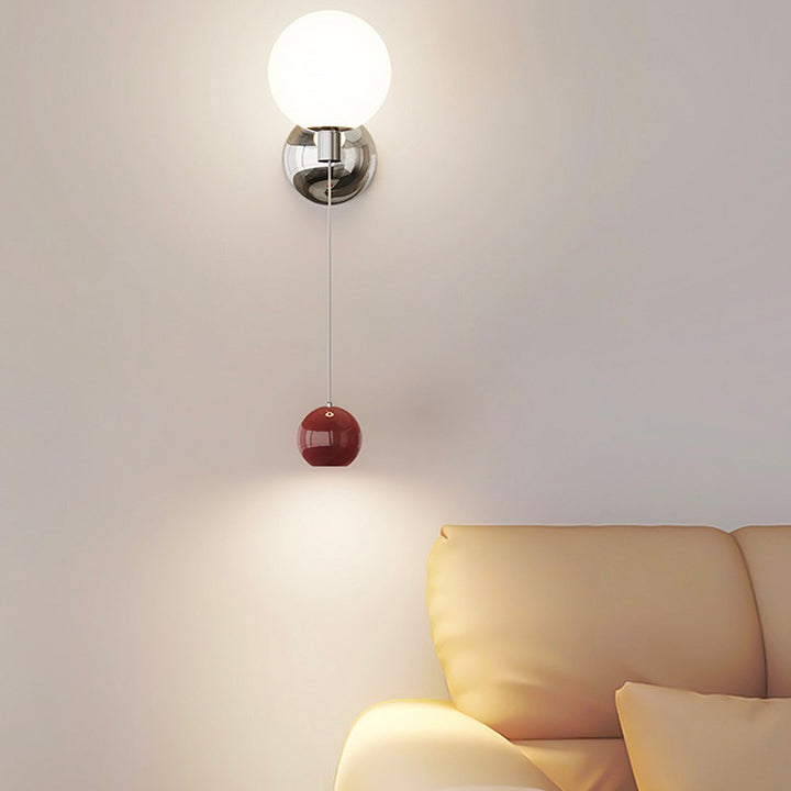Lámpara de aplique de pared LED de globo de vidrio de hierro creativo contemporáneo para dormitorio 
