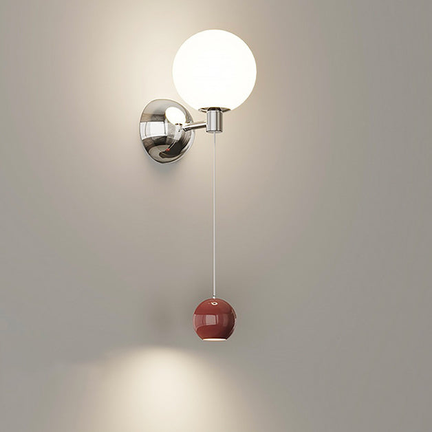 Lámpara de aplique de pared LED de globo de vidrio de hierro creativo contemporáneo para dormitorio 
