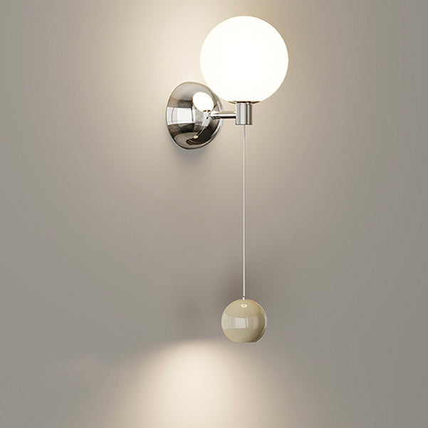 Lámpara de aplique de pared LED de globo de vidrio de hierro creativo contemporáneo para dormitorio 