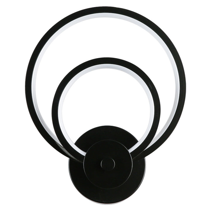 Applique murale LED en silicone et fer à double forme ronde carrée contemporaine nordique pour chambre 