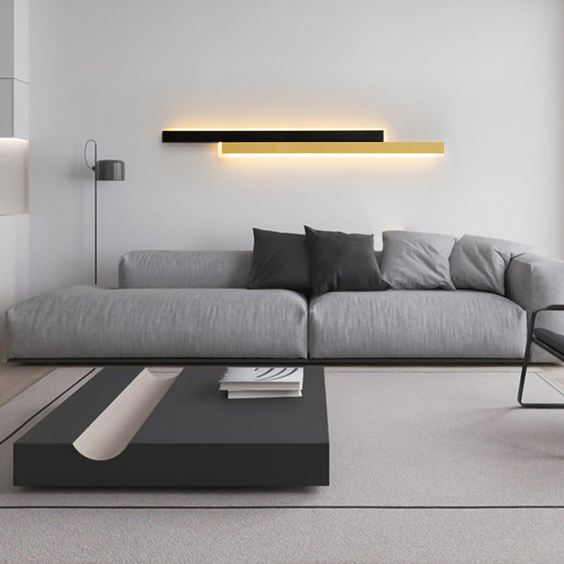 Moderne minimalistische doppelte lange Streifen-Acryl-Eisen-LED-Wandleuchte für das Schlafzimmer 