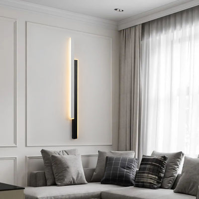 Moderne minimalistische doppelte lange Streifen-Acryl-Eisen-LED-Wandleuchte für das Schlafzimmer 