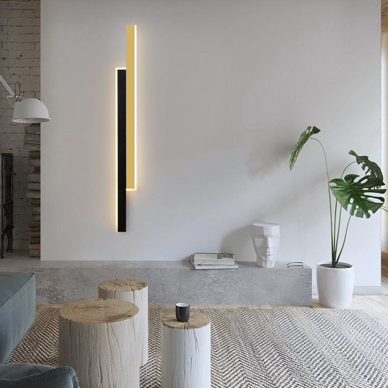 Moderne minimalistische doppelte lange Streifen-Acryl-Eisen-LED-Wandleuchte für das Schlafzimmer 