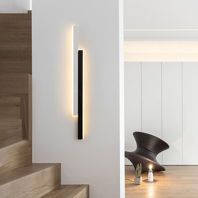 Moderne minimalistische doppelte lange Streifen-Acryl-Eisen-LED-Wandleuchte für das Schlafzimmer 
