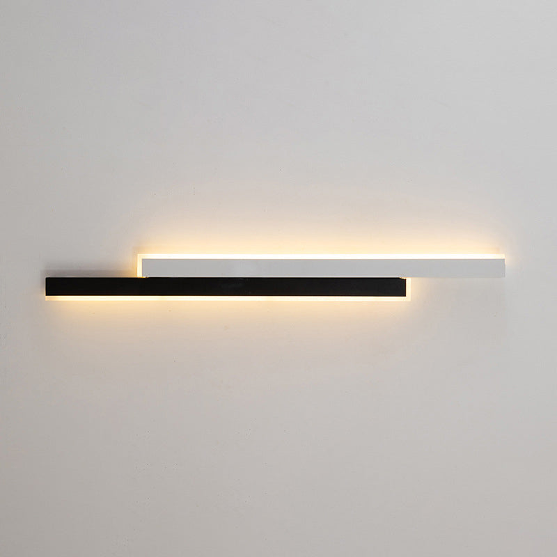 Moderne minimalistische doppelte lange Streifen-Acryl-Eisen-LED-Wandleuchte für das Schlafzimmer 