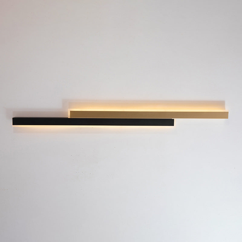 Moderne minimalistische doppelte lange Streifen-Acryl-Eisen-LED-Wandleuchte für das Schlafzimmer 