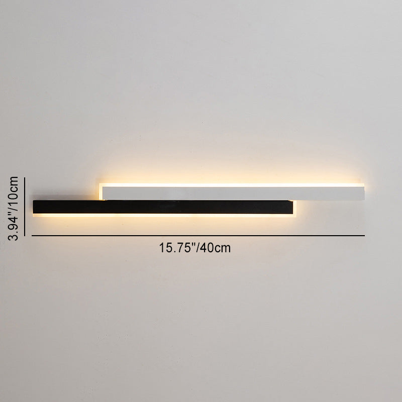 Moderne minimalistische doppelte lange Streifen-Acryl-Eisen-LED-Wandleuchte für das Schlafzimmer 