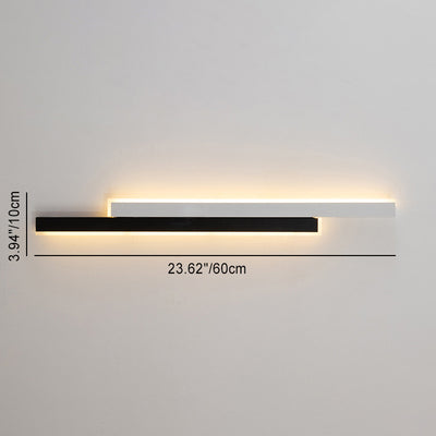 Moderne minimalistische doppelte lange Streifen-Acryl-Eisen-LED-Wandleuchte für das Schlafzimmer 