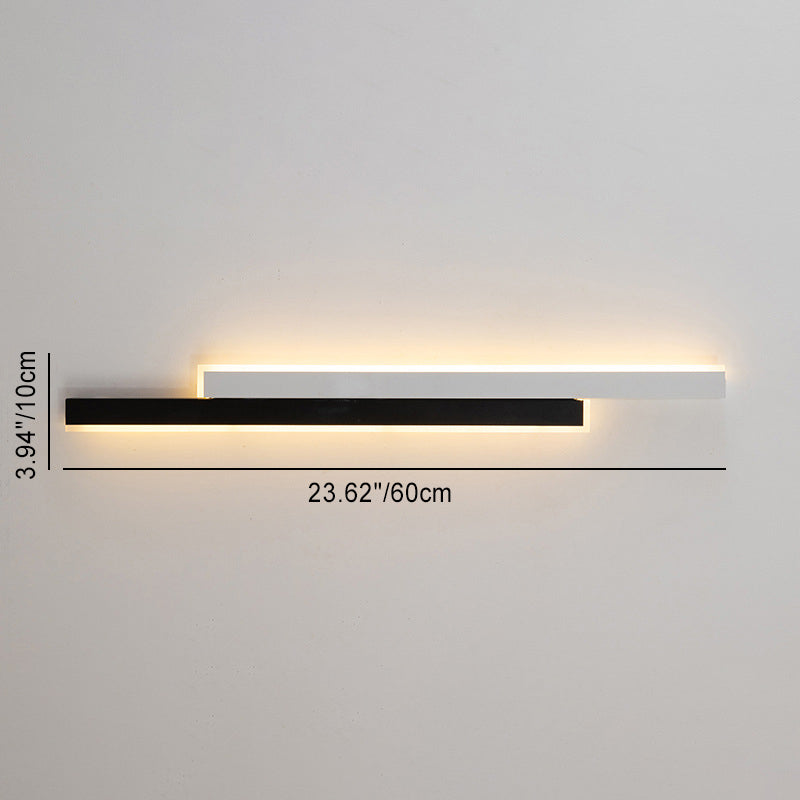 Moderne minimalistische doppelte lange Streifen-Acryl-Eisen-LED-Wandleuchte für das Schlafzimmer 