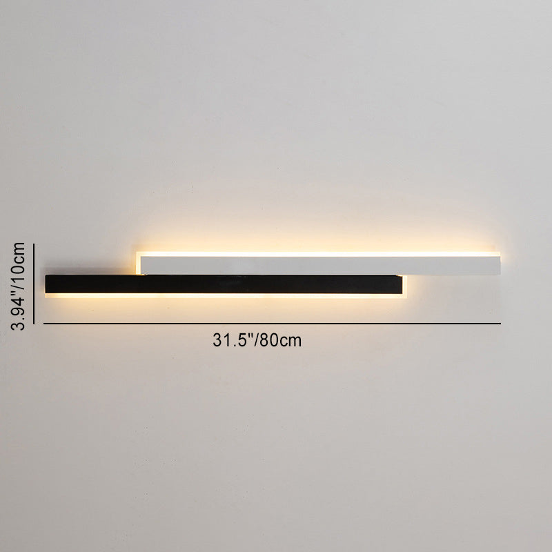 Moderne minimalistische doppelte lange Streifen-Acryl-Eisen-LED-Wandleuchte für das Schlafzimmer 