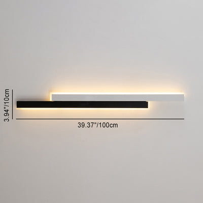 Moderne minimalistische doppelte lange Streifen-Acryl-Eisen-LED-Wandleuchte für das Schlafzimmer 