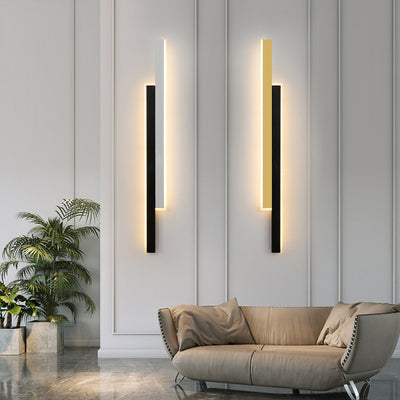 Moderne minimalistische doppelte lange Streifen-Acryl-Eisen-LED-Wandleuchte für das Schlafzimmer 