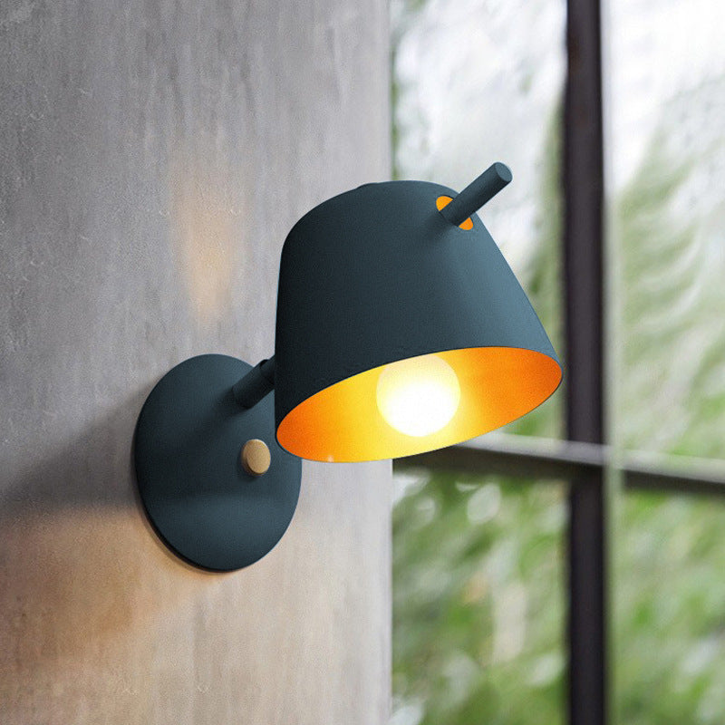 Bol contemporain nordique rond cadre en fer 1-lumière pour salon 